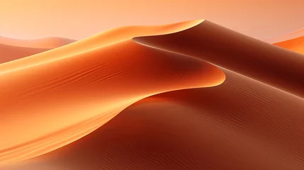 Rolgordijnen Aerial desert dunes at sunset, shadows creating fluid textures, wallpaper. , realistic illustration style  , low noise , low texture movie lighting © SalineeChot