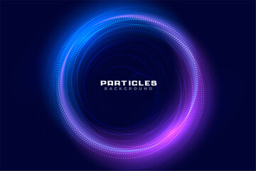 abstract glowing particle background a digital dots round funnel