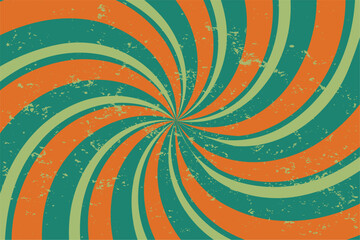 abstract spiral rays motion background in vintage style