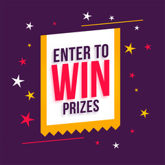 enter to win special present purple background design vetor