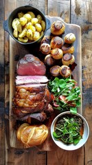A Sunday roast beef feast