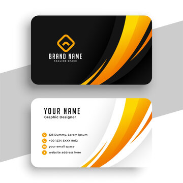 Corporate black and yellow ready business card template