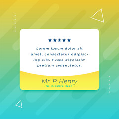 testimony quote template for engaging web posts with star rating design - 771173676