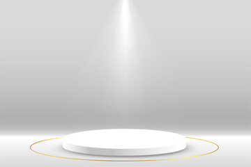 elegant round podium stand background with sport light for studio display - 771173848