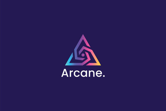 Logo Triangle Technology Artificial Intelligence Digital Connection Futuristic Network