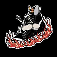 Illustration of a cartoon human bone with a shoe. Can be used to design clothes, posters, accessories or anything else.