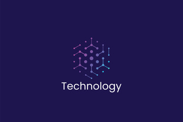 Connection Technology Dots Logo for Business Network Communication Digital Block Chain