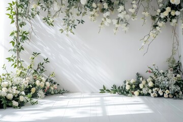 Chic floral motif to elevate your wedding invite backdrop