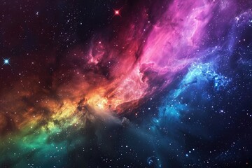 Glorious galaxy scenes with rainbow hues