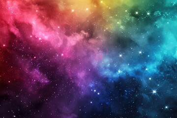 Splendid outer space scenes with rainbow - obrazy, fototapety, plakaty