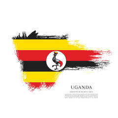 Flag of Uganda, brush stroke background