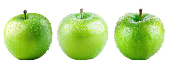 natural and fresh green apple fruit in pack of three