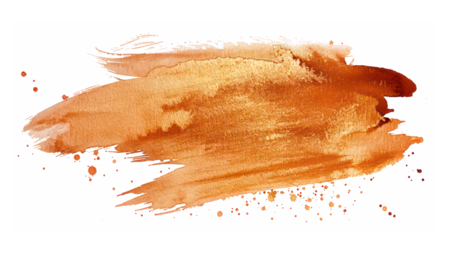 grungy style cooper paint texture on transparent background