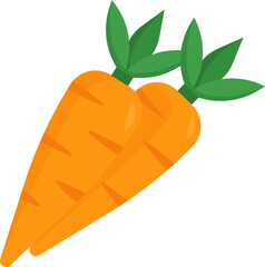 Carrots icon in flat style with a farming theme vector design