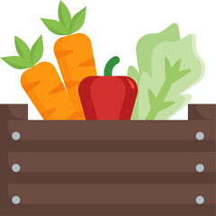 Vegetables icon in flat style with a farming theme vector design