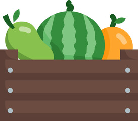 Fruits icon in flat style with a farming theme vector design