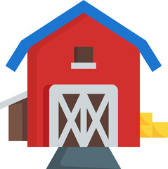 Farmhouse icon in flat style with a farming theme vector design