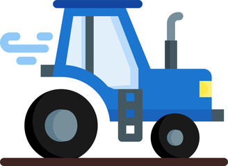 Tractor icon in flat style with a farming theme vector design