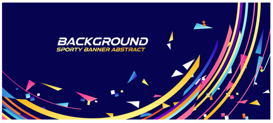 Abstract sport banner background colorful with geometric particles fun, round techno gradient modern stripessporty banner abstract [Converted] © MuhammadSaifullah