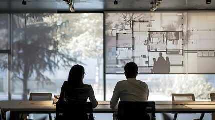 Architects planning in conference room meeting