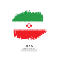 Flag of Iran, brush stroke background