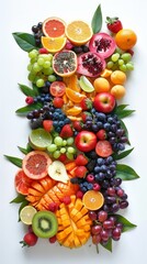 Naklejka na ściany i meble Fresh fruits each piece carefully selected and presented