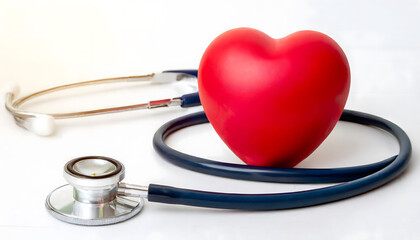 Stethoscope and Red heart healthcare concept