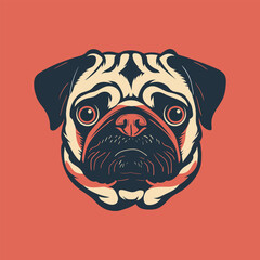 Bulldog Dog face Stock Vector Illustration