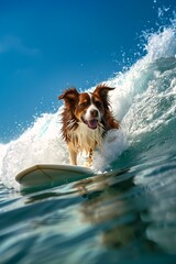 dog riding surfboard wave ocean profile border collie engaging thumbnail highly relaxed