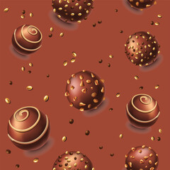 Dessert and sweets, chocolate candies with cream