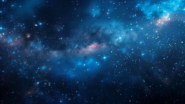 blue galaxy stars night under starry sky key center unconnected entertainment banner partially covered fiery particles