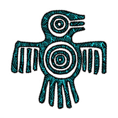 mesoamerican (aztec) bird god, emperor, or warrior symbol  - 771185068