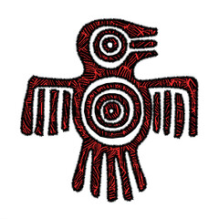 mesoamerican (aztec) bird god, emperor, or warrior symbol  - 771185092