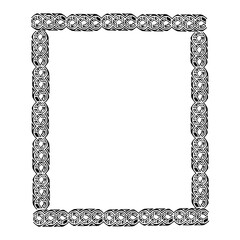 navajo frame in black recreated from a pattern found on navajo silver jewelry