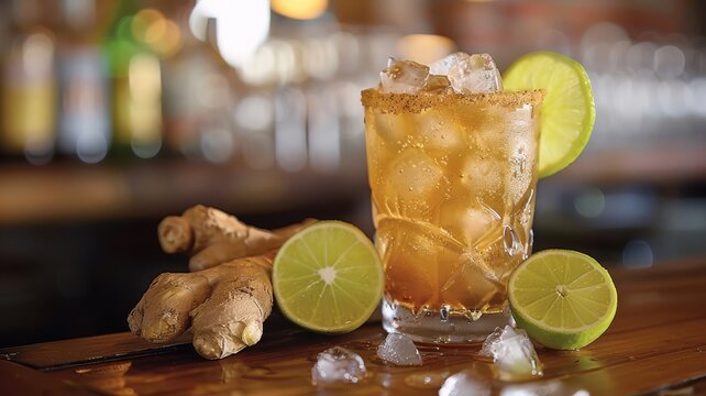 A refreshing Moscow mule with ginger beer, vodka, and lime