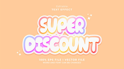 editable super discount text effect.typhography logo