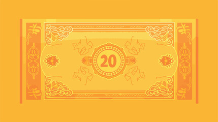 Voucher template banknote 20 with guilloche pattern