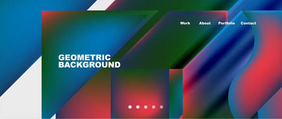 Colorful gradients with abstract geometric shapes. Vector Illustration For Wallpaper, Banner, Background, Card, Book Illustration, landing page