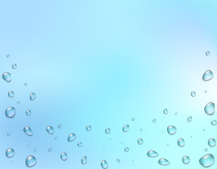 水滴のフレーム素材　水色　2