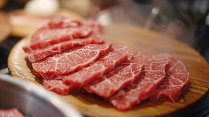 The journey of thinly sliced beef from plate to pot