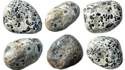 Dalmatian Stone Digital Art 3D Render Isolated on Transparent Background: Top View of Polished Gemstone with Spotted Pattern, Ideal for Luxury Jewelry and Fashion Accessories