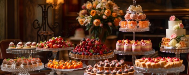 The sweet spectacle of a dessert station where every bite is a crafted piece of art