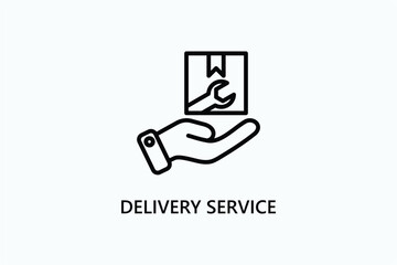 Delivery service vector, icon or logo sign symbol illustration