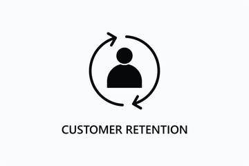 Customer retention vector, icon or logo sign symbol illustration
