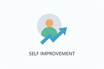 Self improvement vector, icon or logo sign symbol illustration