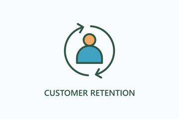 Customer retention vector, icon or logo sign symbol illustration
