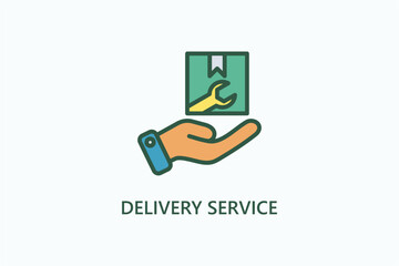Delivery service vector, icon or logo sign symbol illustration