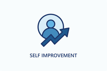 Self improvement vector, icon or logo sign symbol illustration