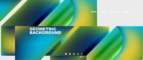 Abstract geometric shapes web design page. Vector Illustration For Wallpaper, Banner, Background, Card, Book Illustration, landing page