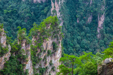 Unique mountain scenery in Zhangjiajie, Hunan Province, China